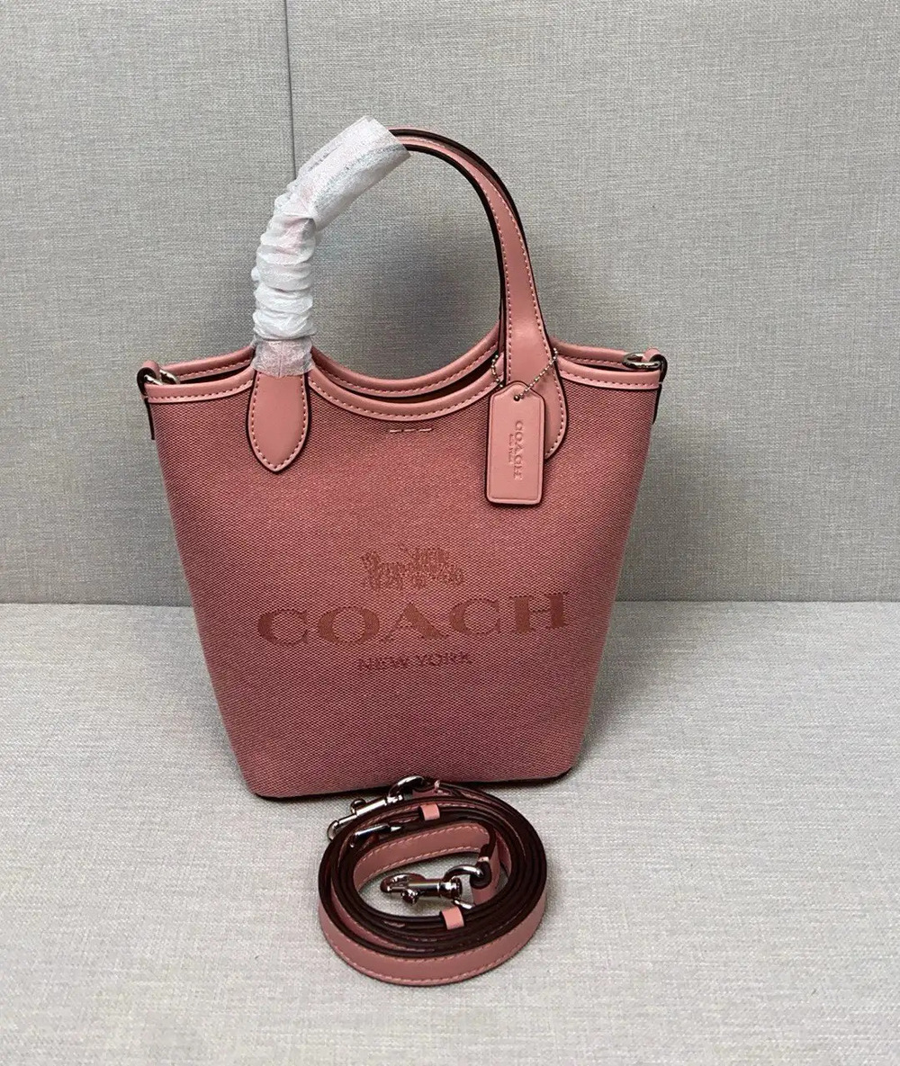 Coach dusty rose canvas mini tote bag